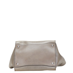 プラダ 三角ロゴプレート ハンドバッグ ショルダーバッグ 2WAY グレー レザー レディース PRADA 【中古】