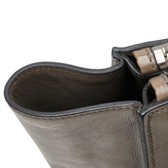 プラダ 三角ロゴプレート ハンドバッグ ショルダーバッグ 2WAY グレー レザー レディース PRADA 【中古】