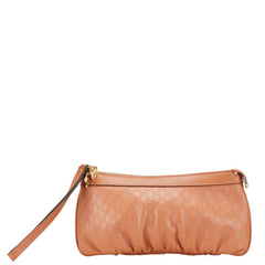 グッチ マイクログッチシマ ポーチ 295839 ブラウン レザー レディース GUCCI 【中古】