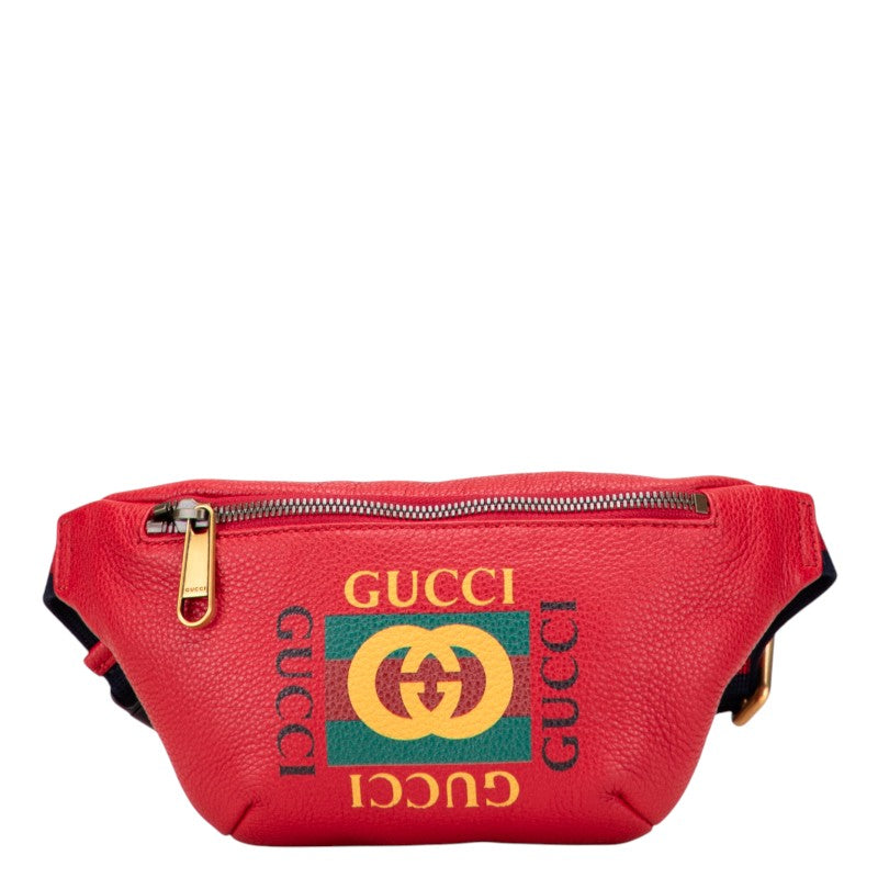 グッチ シェリーライン ボディバッグ ウエストバッグ ショルダーバッグ 527792 レッド レザー レディース GUCCI 【中古】