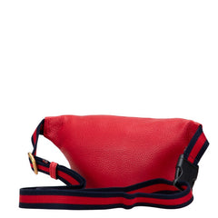 グッチ シェリーライン ボディバッグ ウエストバッグ ショルダーバッグ 527792 レッド レザー レディース GUCCI 【中古】