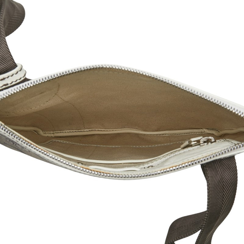 セリーヌ Cマカダム 馬車 ショルダーバッグ ベージュ ホワイト ブルー PVC レザー レディース CELINE 【中古】