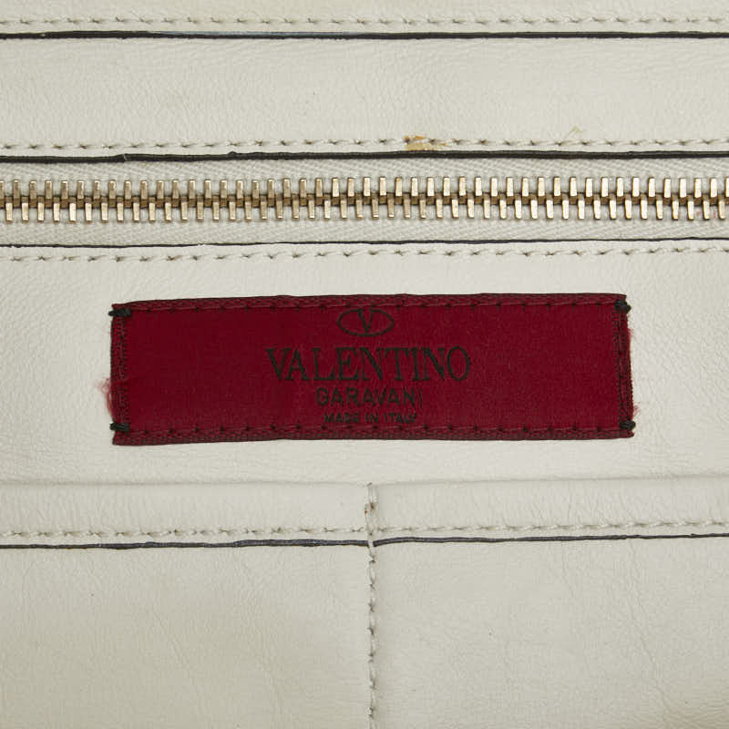 ヴァレンティノ ロックスタッズ ハンドバッグ ショルダーバッグ 2WAY ホワイト レザー レディース VALENTINO 【中古】