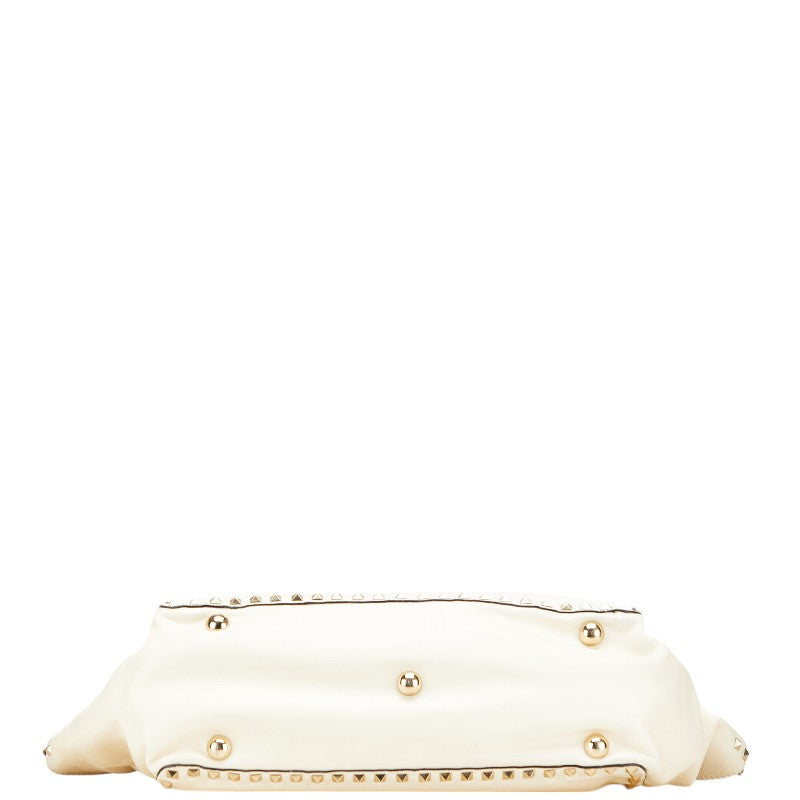 ヴァレンティノ ロックスタッズ ハンドバッグ ショルダーバッグ 2WAY ホワイト レザー レディース VALENTINO 【中古】