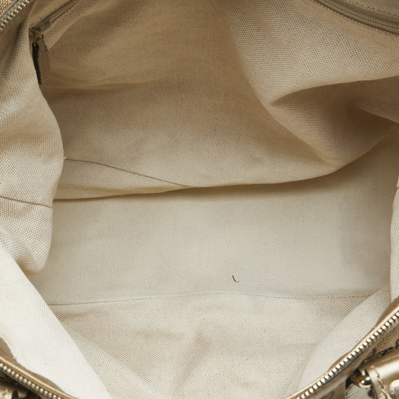 グッチ GGキャンバス ハンドバッグ ショルダーバッグ 2WAY 285730 ベージュ シャンパンゴールド キャンバス レザー レディース GUCCI 【中古】