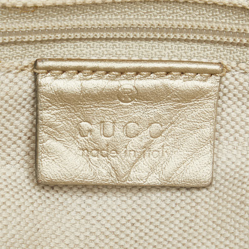 グッチ GGキャンバス ハンドバッグ ショルダーバッグ 2WAY 285730 ベージュ シャンパンゴールド キャンバス レザー レディース GUCCI 【中古】
