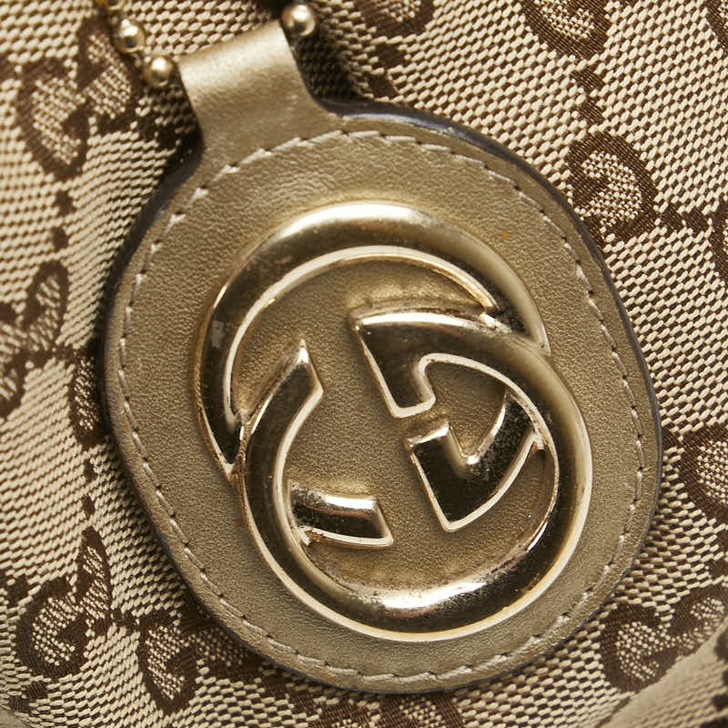 グッチ GGキャンバス ハンドバッグ ショルダーバッグ 2WAY 285730 ベージュ シャンパンゴールド キャンバス レザー レディース GUCCI 【中古】