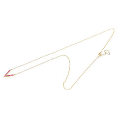 K18YG イエローゴールド ルビー V字 ペンダントネックレス レディース 【中古】