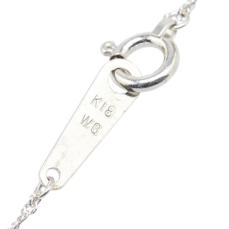 K18WG ホワイトゴールド ダイヤ0.30ct 1P プチ ペンダントネックレス レディース 【中古】