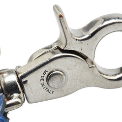 フェンディ ズッカ キーホルダー キーリング バッグチャーム 7AP060 AGRA シルバー ブルー メタル レザー レディース FENDI 【中古】