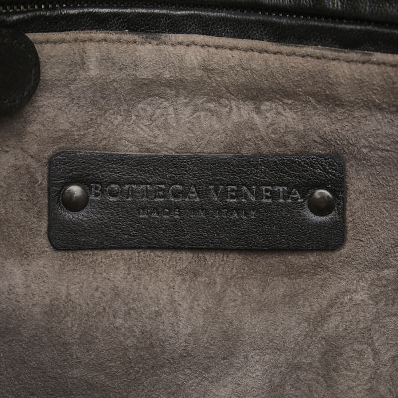 ボッテガヴェネタ イントレチャート パイソン ショルダーバッグ グリーン ブラック レザー レディース BOTTEGAVENETA 【中古】