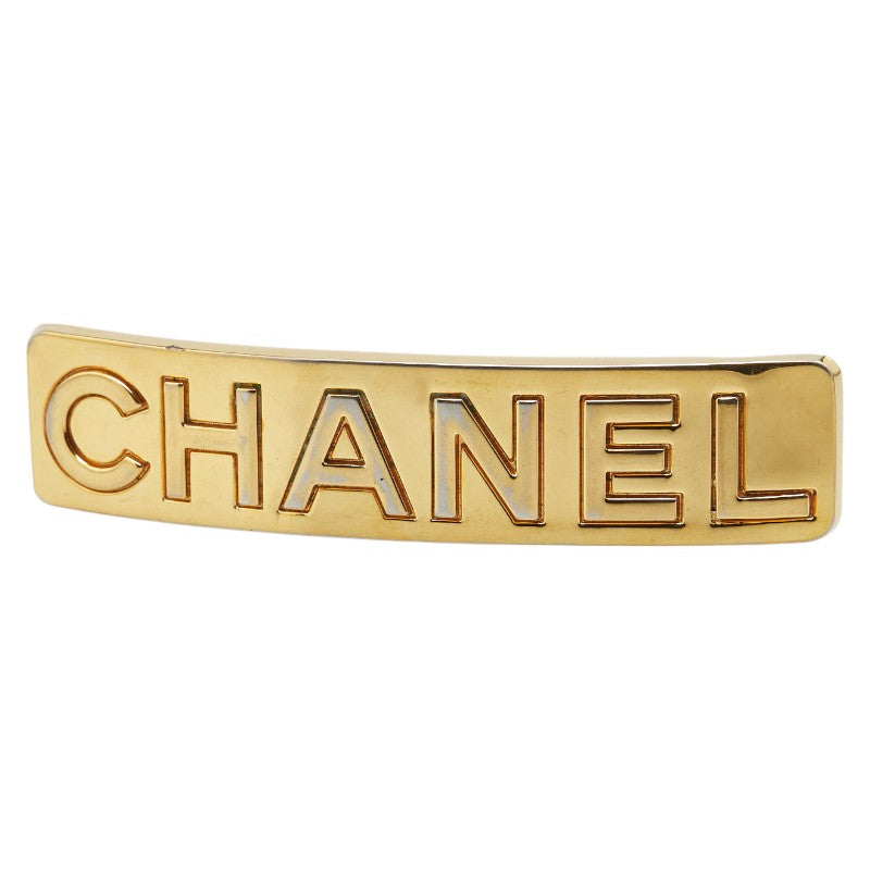 シャネル ロゴ バレッタ ヘアクリップ ゴールド メッキ レディース CHANEL 【中古】