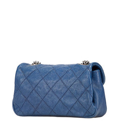シャネル マトラッセ ココマーク チェーン ショルダーバッグ ブルー キャビアスキン レディース CHANEL 【中古】