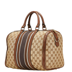 グッチ GGキャンバス ハンドバッグ ショルダーバッグ 2WAY 247205 ベージュ ブラウン キャンバス レザー レディース GUCCI 【中古】