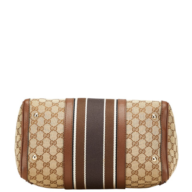 グッチ GGキャンバス ハンドバッグ ショルダーバッグ 2WAY 247205 ベージュ ブラウン キャンバス レザー レディース GUCCI 【中古】