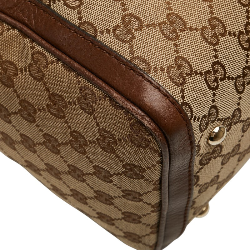 グッチ GGキャンバス ハンドバッグ ショルダーバッグ 2WAY 247205 ベージュ ブラウン キャンバス レザー レディース GUCCI 【中古】