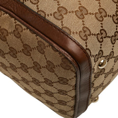 グッチ GGキャンバス ハンドバッグ ショルダーバッグ 2WAY 247205 ベージュ ブラウン キャンバス レザー レディース GUCCI 【中古】