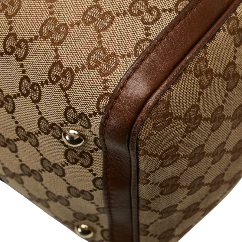 グッチ GGキャンバス ハンドバッグ ショルダーバッグ 2WAY 247205 ベージュ ブラウン キャンバス レザー レディース GUCCI 【中古】