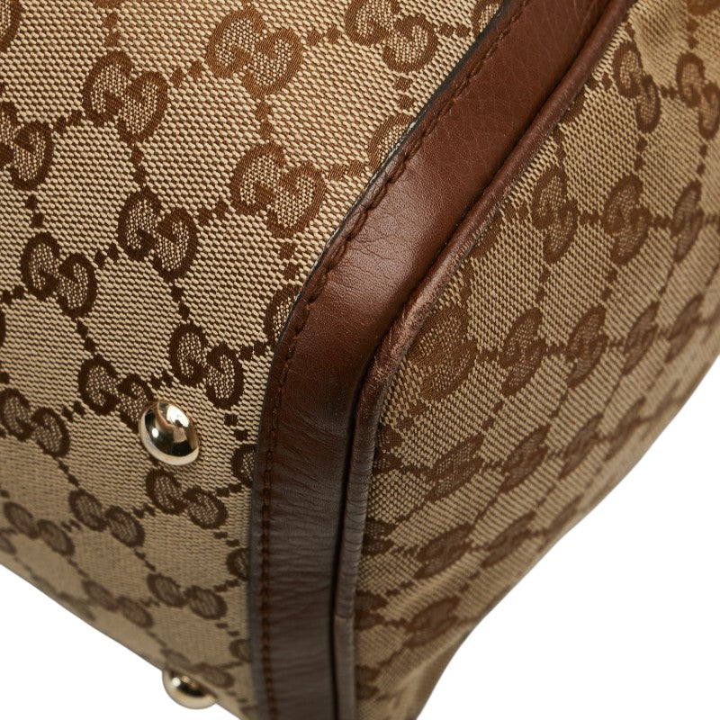 グッチ GGキャンバス ハンドバッグ ショルダーバッグ 2WAY 247205 ベージュ ブラウン キャンバス レザー レディース GUCCI 【中古】