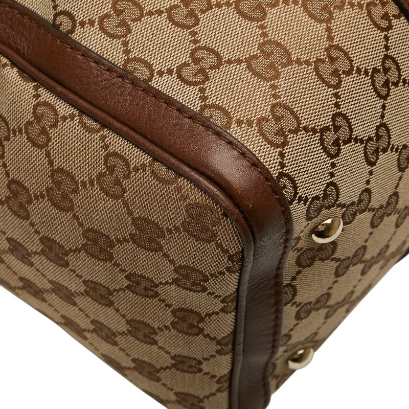 グッチ GGキャンバス ハンドバッグ ショルダーバッグ 2WAY 247205 ベージュ ブラウン キャンバス レザー レディース GUCCI 【中古】