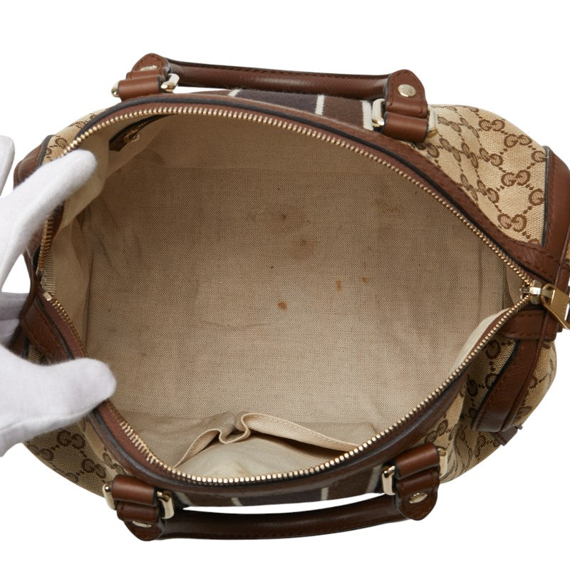 グッチ GGキャンバス ハンドバッグ ショルダーバッグ 2WAY 247205 ベージュ ブラウン キャンバス レザー レディース GUCCI 【中古】