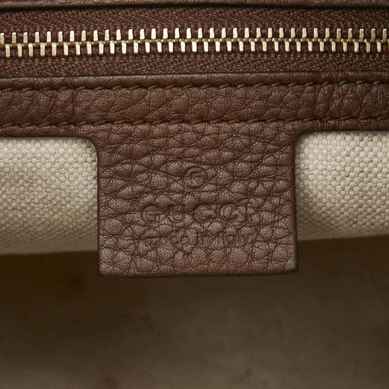 グッチ GGキャンバス ハンドバッグ ショルダーバッグ 2WAY 247205 ベージュ ブラウン キャンバス レザー レディース GUCCI 【中古】