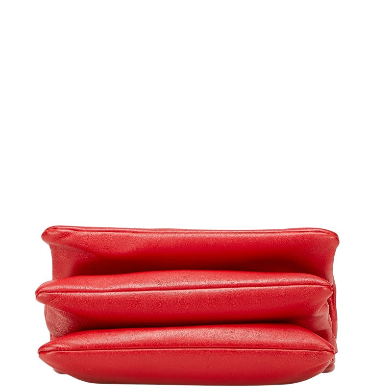 セリーヌ トリオ 斜め掛け ショルダーバッグ レッド レザー レディース CELINE 【中古】