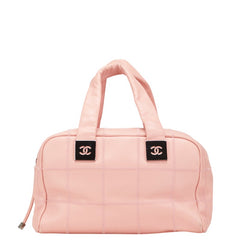 シャネル チョコバー ミニボストンバッグ ハンドバッグ A24184 ピンク キャビアスキン レディース CHANEL 【中古】