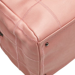 シャネル チョコバー ミニボストンバッグ ハンドバッグ A24184 ピンク キャビアスキン レディース CHANEL 【中古】