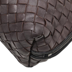 ボッテガヴェネタ イントレチャート ポーチ 小物入れ ブラウン レザー レディース BOTTEGAVENETA 【中古】