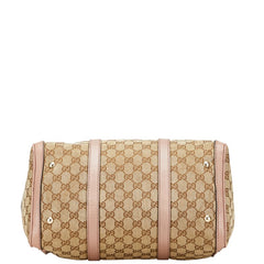 グッチ GGキャンバス ミニボストンバッグ ショルダーバッグ 2WAY 247205 ベージュ ピンク キャンバス レザー レディース GUCCI 【中古】