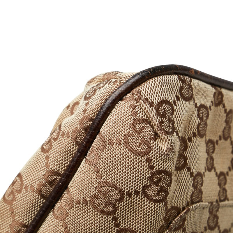 グッチ GGキャンバス ショルダーバッグ 122791 ベージュ ブラウン キャンバス レザー レディース GUCCI 【中古】