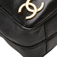 シャネル ココマーク ショルダーバッグ トートバッグ ブラック キャビアスキン レディース CHANEL 【中古】