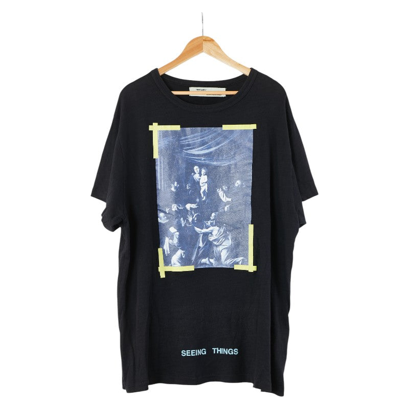 オフホワイト Seeing Things Caravaggio カラヴァッジョ 半袖Ｔシャツ サイズ:XL ブラック マルチカラー コットン メンズ OFF-WHITE 【中古】
