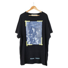オフホワイト Seeing Things Caravaggio カラヴァッジョ 半袖Ｔシャツ サイズ:XL ブラック マルチカラー コットン メンズ OFF-WHITE 【中古】