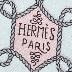 エルメス ツイリー Galons et Brandebourgs 飾緒とブランデンブルク飾り スカーフ ブルー グレー マルチカラー シルク レディース HERMES 【中古】