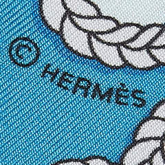 エルメス ツイリー Galons et Brandebourgs 飾緒とブランデンブルク飾り スカーフ ブルー グレー マルチカラー シルク レディース HERMES 【中古】