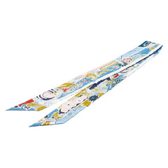 エルメス ツイリー BINGATA 紅型 スカーフ ブルー ホワイト マルチカラー シルク レディース HERMES 【中古】