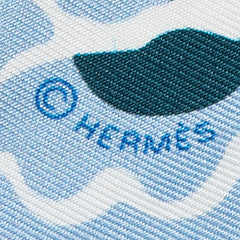 エルメス ツイリー BINGATA 紅型 スカーフ ブルー ホワイト マルチカラー シルク レディース HERMES 【中古】