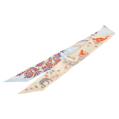 エルメス ツイリー Sous le Charme d'Orphee オルフェウスの魅力に誘われて スカーフ ベージュ ブルー マルチカラー シルク レディース HERMES 【中古】