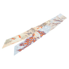 エルメス ツイリー Sous le Charme d'Orphee オルフェウスの魅力に誘われて スカーフ ベージュ ブルー マルチカラー シルク レディース HERMES 【中古】