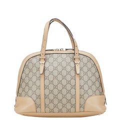 グッチ GGスプリーム ハンドバッグ 309617 ベージュ ブラウン PVC レザー レディース GUCCI 【中古】