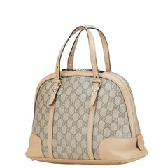 グッチ GGスプリーム ハンドバッグ 309617 ベージュ ブラウン PVC レザー レディース GUCCI 【中古】