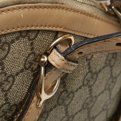 グッチ GGスプリーム ハンドバッグ 309617 ベージュ ブラウン PVC レザー レディース GUCCI 【中古】