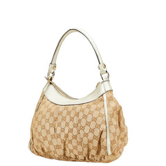 グッチ アビー GGキャンバス ショルダーバッグ 190525 ベージュ シルバー キャンバス レザー レディース GUCCI 【中古】