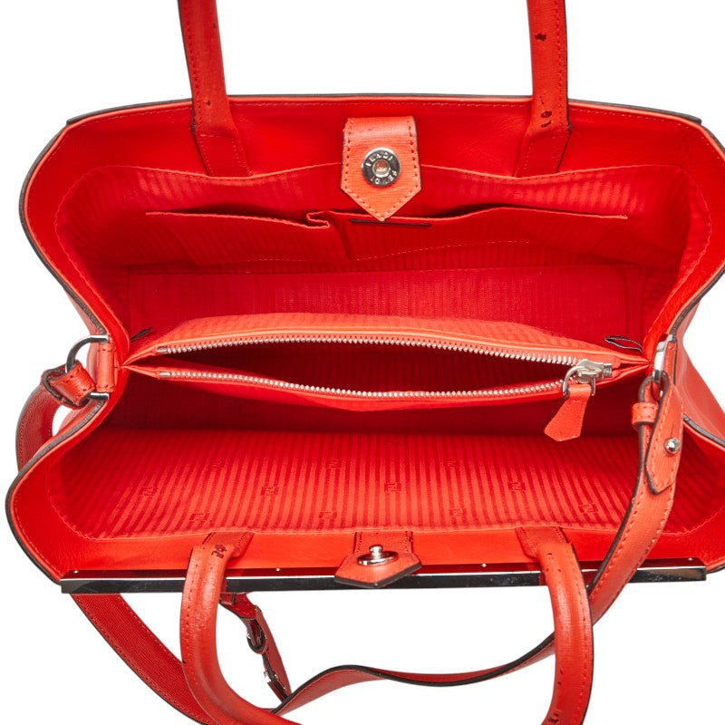 フェンディ トゥージュール ハンドバッグ ショルダーバッグ 2WAY 8BH250 レッド レザー レディース FENDI 【中古】