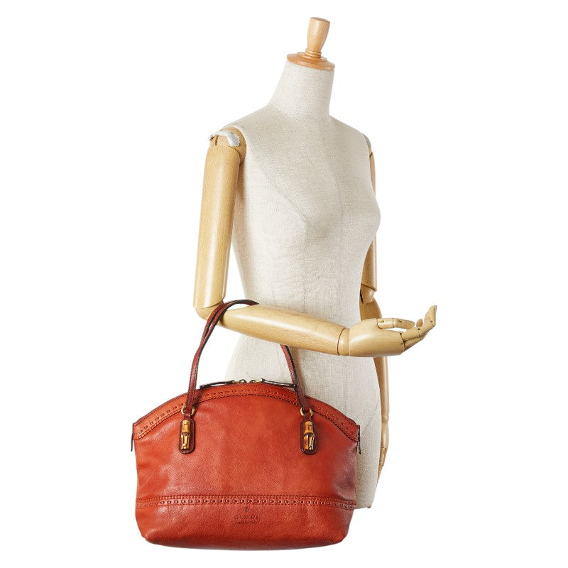 グッチ バンブー ハンドバッグ 339002 ブラウン レザー レディース GUCCI 【中古】
