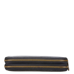 コーチ シグネチャー トラベルオーガナイザー 長財布 ブラック グレー PVC レザー レディース COACH 【中古】