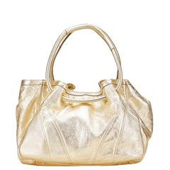 マックスマーラ トートバッグ ハンドバッグ ゴールド レザー レディース MAX MARA 【中古】