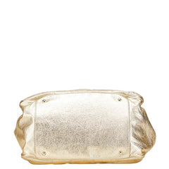 マックスマーラ トートバッグ ハンドバッグ ゴールド レザー レディース MAX MARA 【中古】